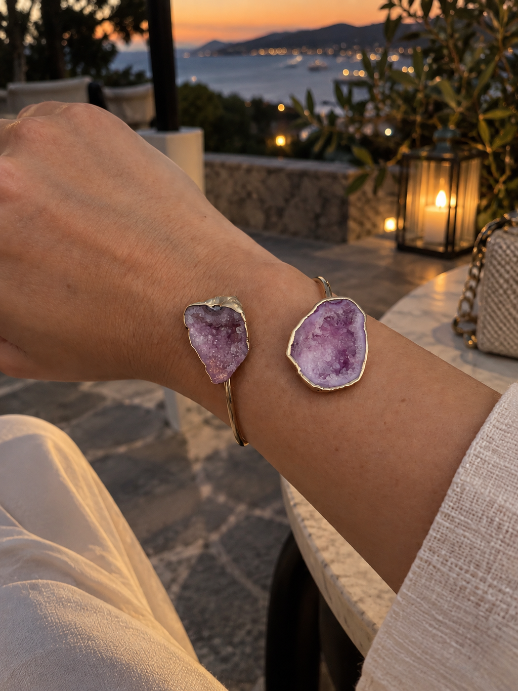 Zivèra Solar Agate Bangle — 18K Goldplated | The Atelier