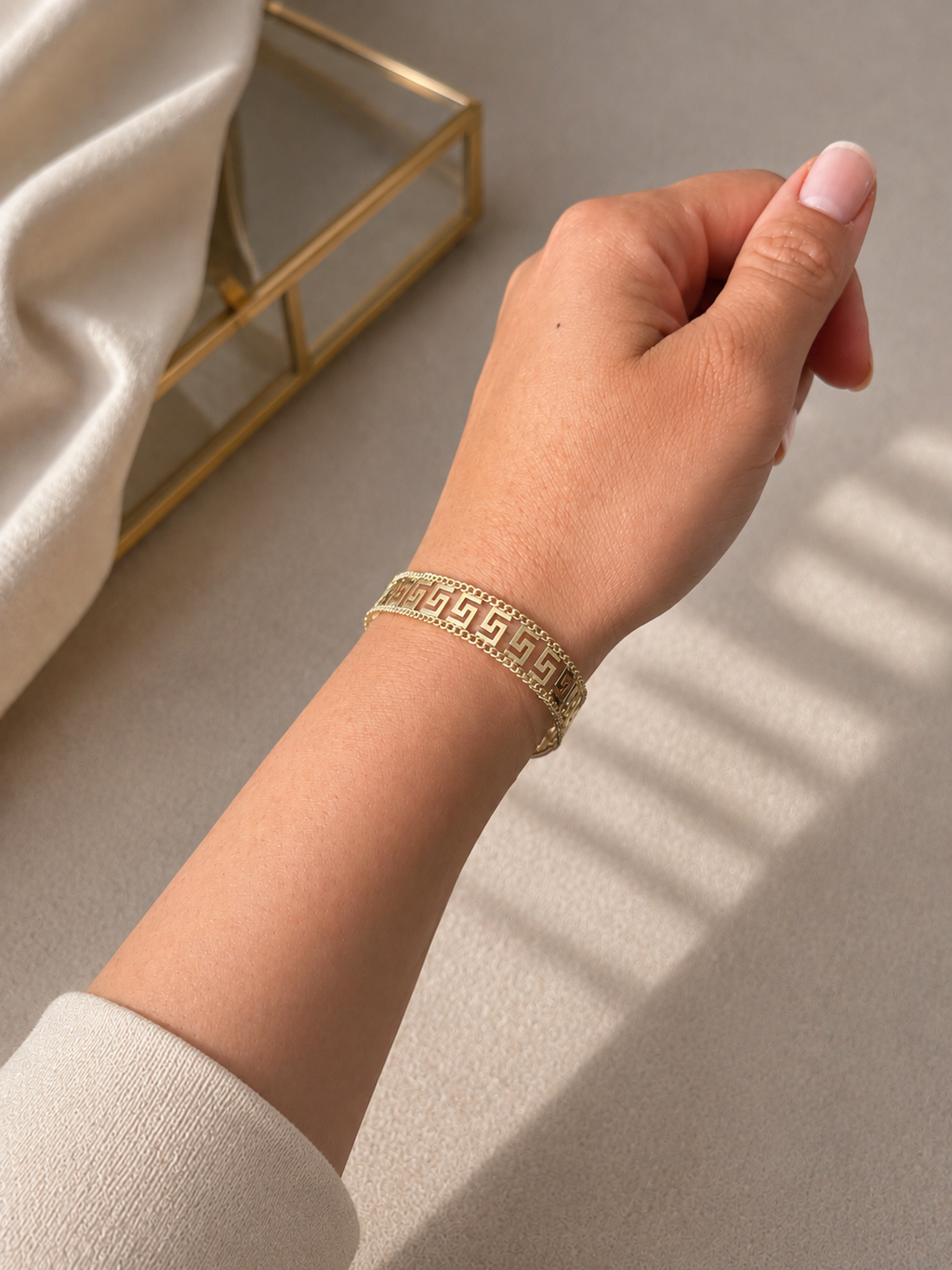 Zivèra Gouden Griekse Sleutel Armband | 14K Goldplated