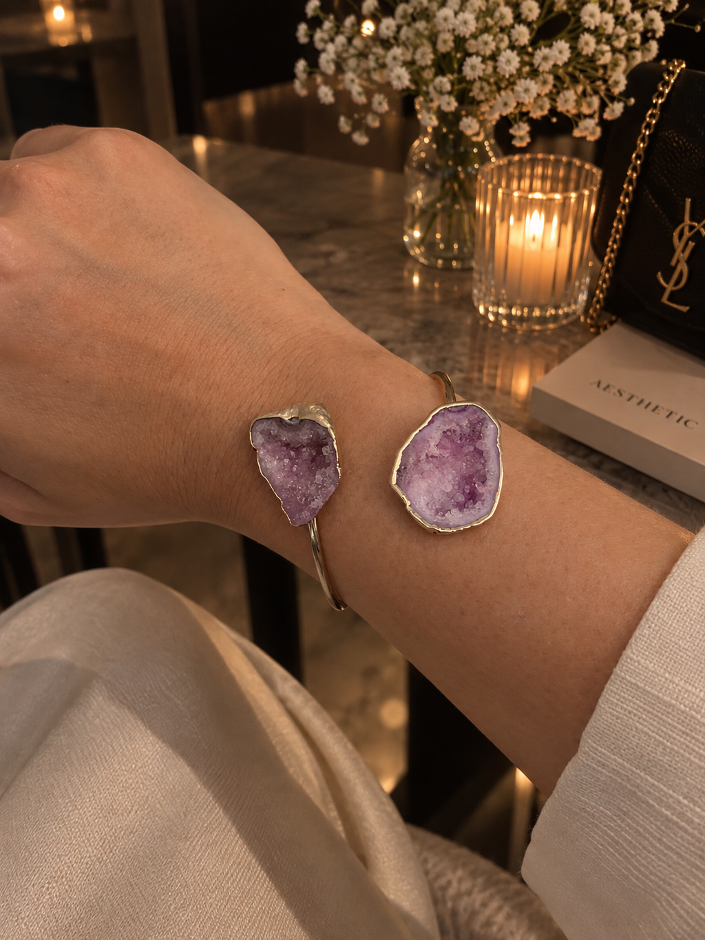Zivèra Solar Agate Bangle — 18K Goldplated | The Atelier