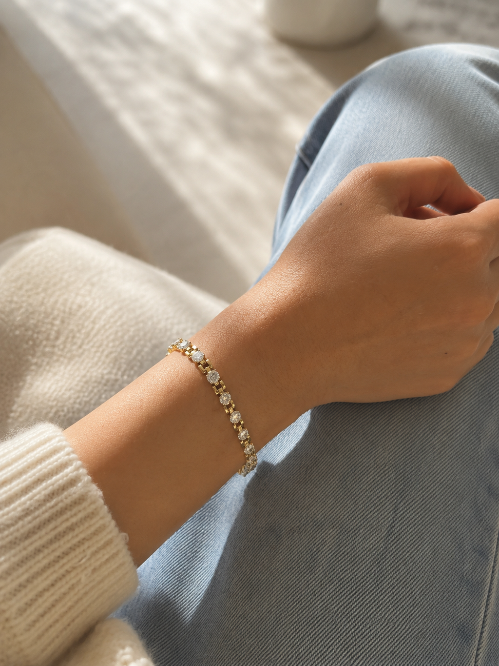 Zivèra Gouden Tennisarmband met Kristallen | 14K Goldplated