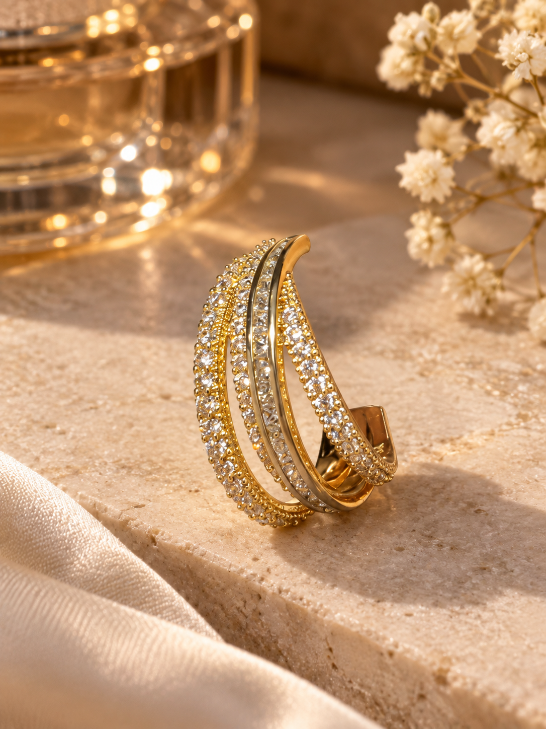 Zivèra Luxe Hoops — 14K Goldplated | Pave Zirkonia