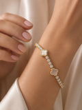 Zivèra Gouden Armband | 14K Goldplated met Steentjes