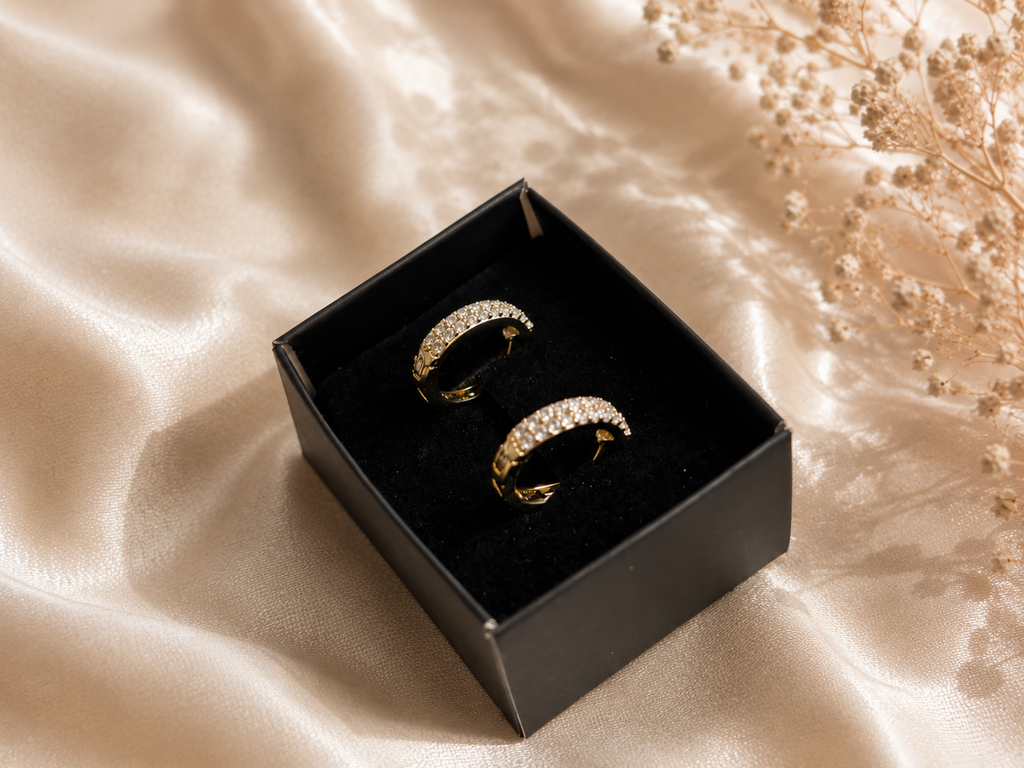 Zivèra Pavé Hoops | 14K Goldplated