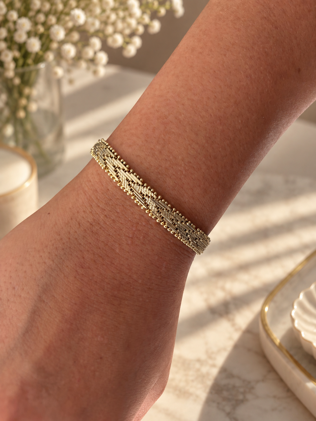 Zivèra Gestapelde Chain Armband 14K Goldplated Stainless Steel