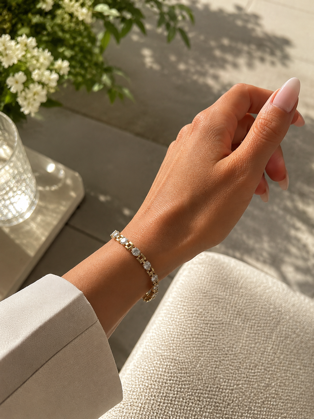 Zivèra Gouden Tennisarmband met Kristallen | 14K Goldplated