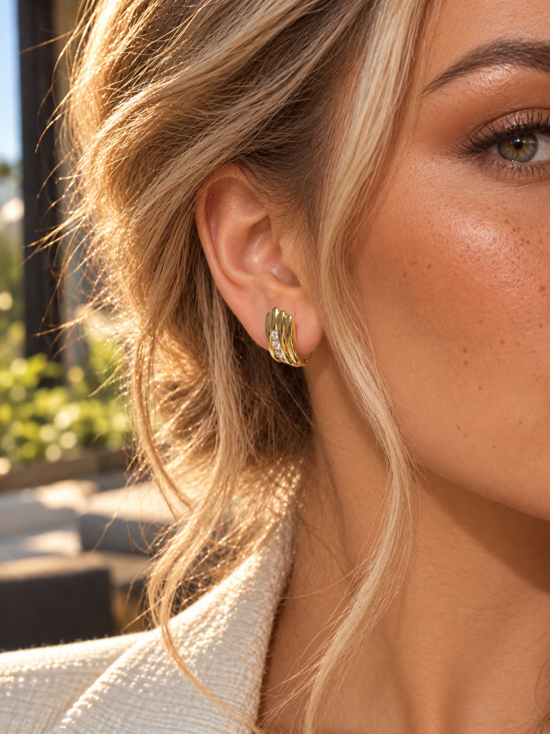 Zivèra Ridge Oorbellen — 14K Goldplated