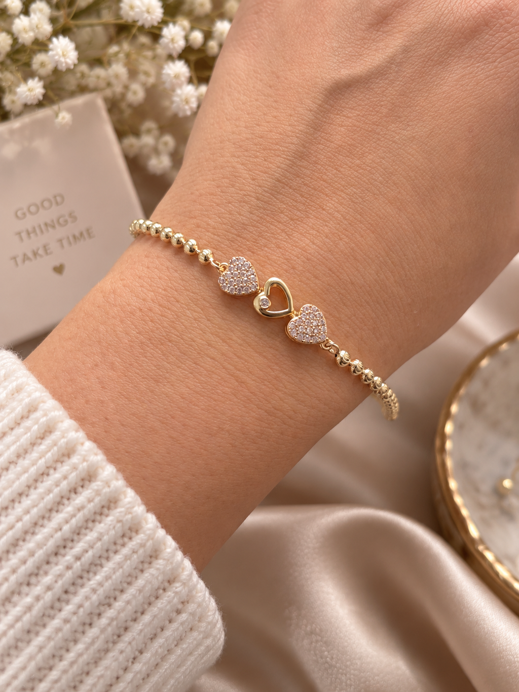 Zivèra Heart Charm Armband — 14K Goldplated