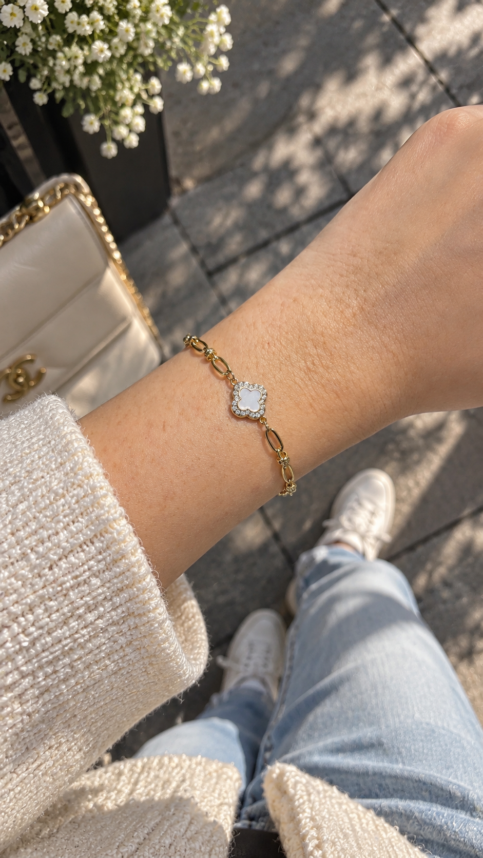 Zivèra Klaver Mother of Pearl Armband 14K Goldplated
