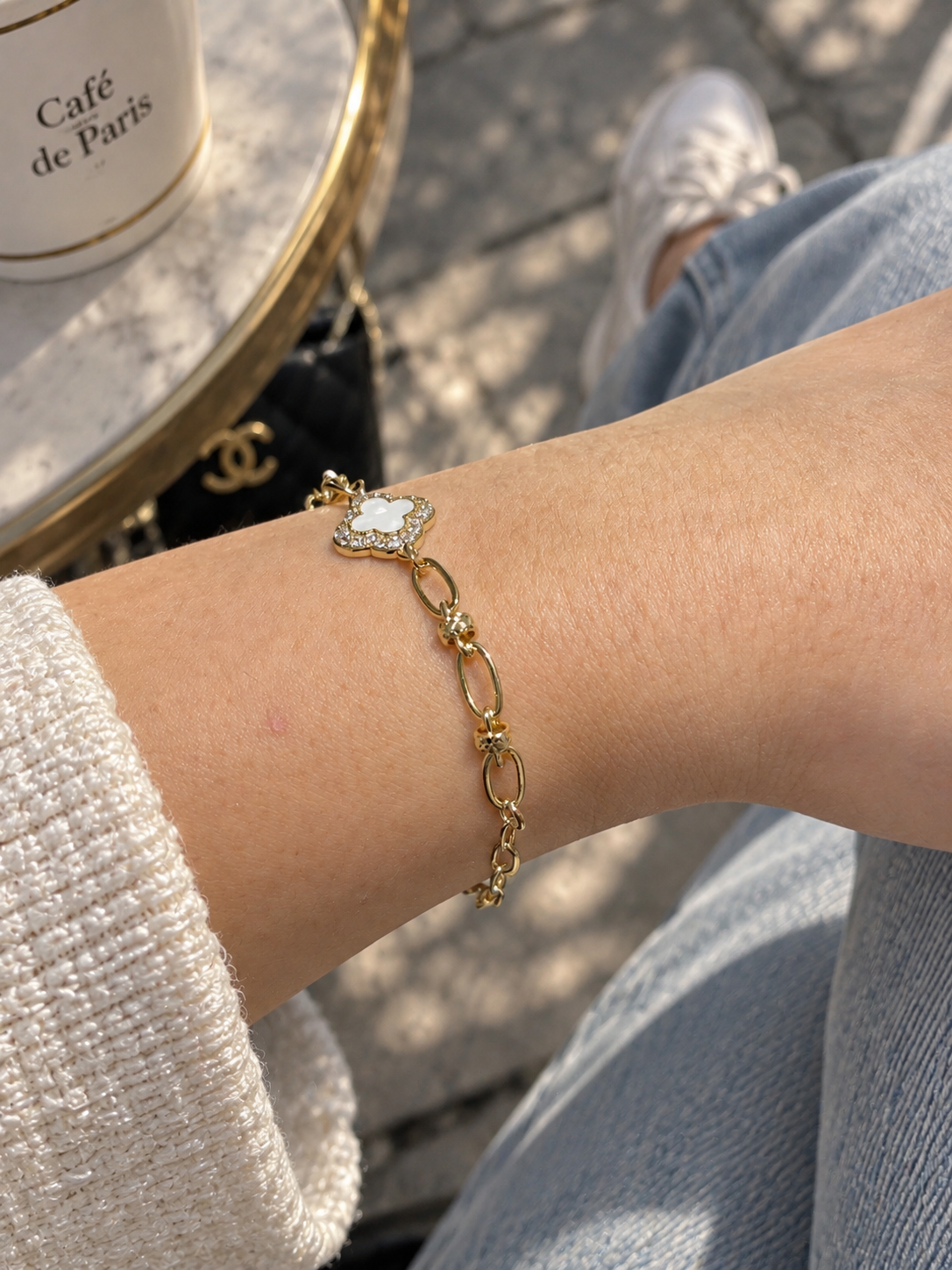 Zivèra Klaver Mother of Pearl Armband 14K Goldplated