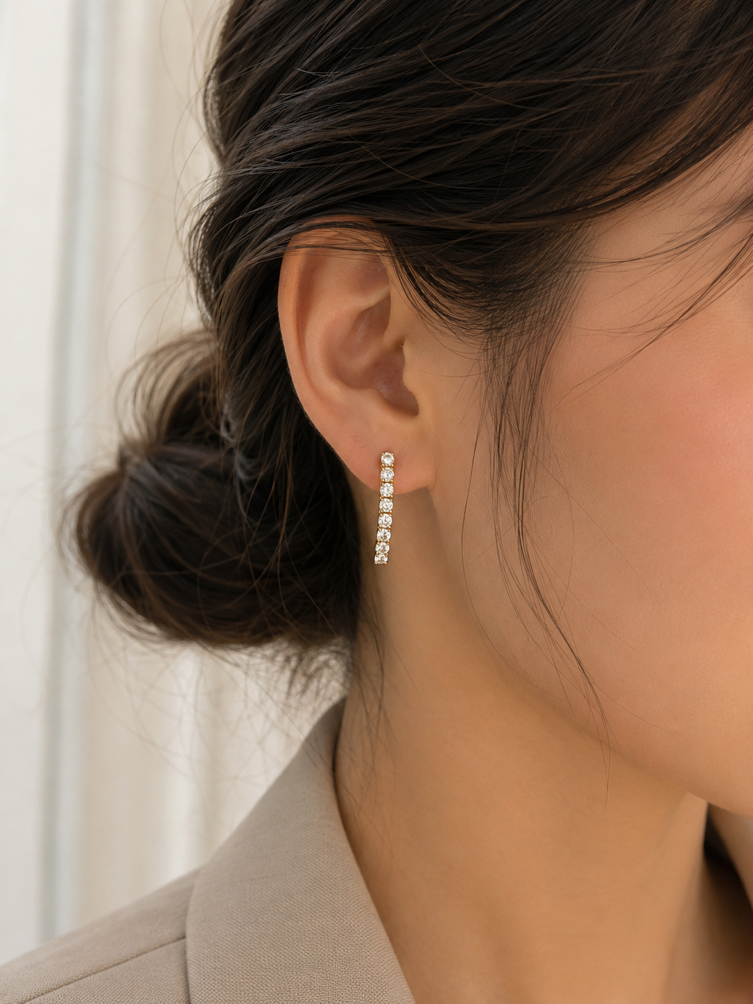 Zivèra Kristallen Rechthoekige Hoops | 14K Goldplated