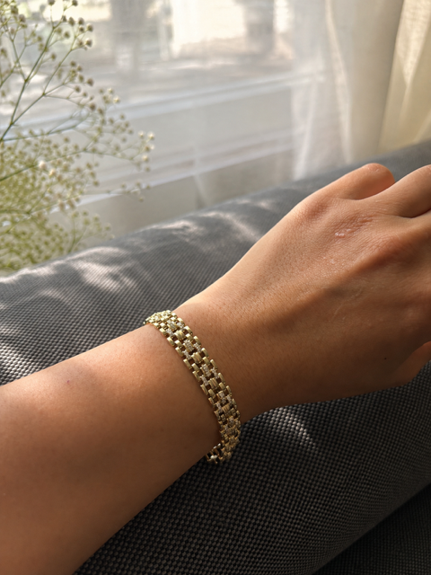 Zivèra Gouden Schakelarmband – 14K Goldplated Stainless Steel