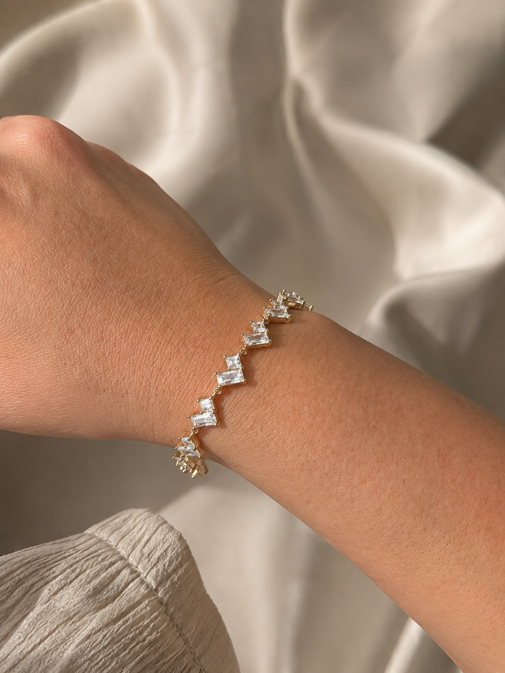 Zivèra Baguette Zigzag Armband 14K Goldplated