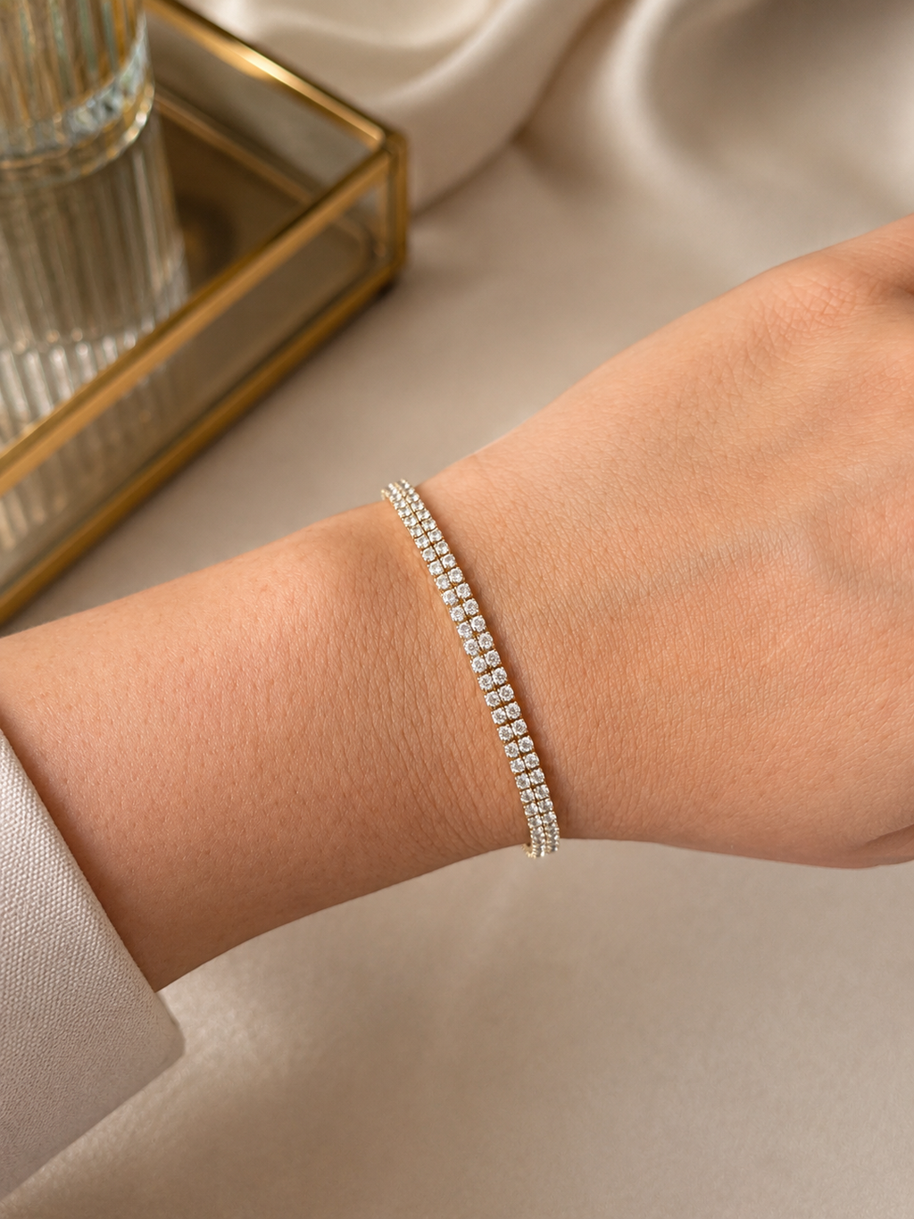 Zivèra Dubbele Tennisarmband | Stainless Steel 14K Goldplated
