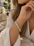 Zivèra Gouden Halo Kristallen Armband | 14K Goldplated