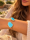 Zivèra Solar Agate Cuff — 18K Goldplated | Handgemaakt