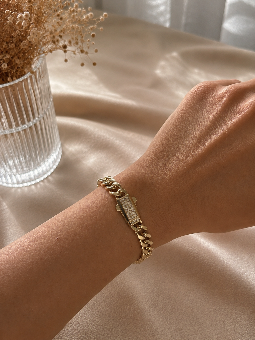 Zivèra Gouden Schakelarmband met Steentjes | 14K Goldplated
