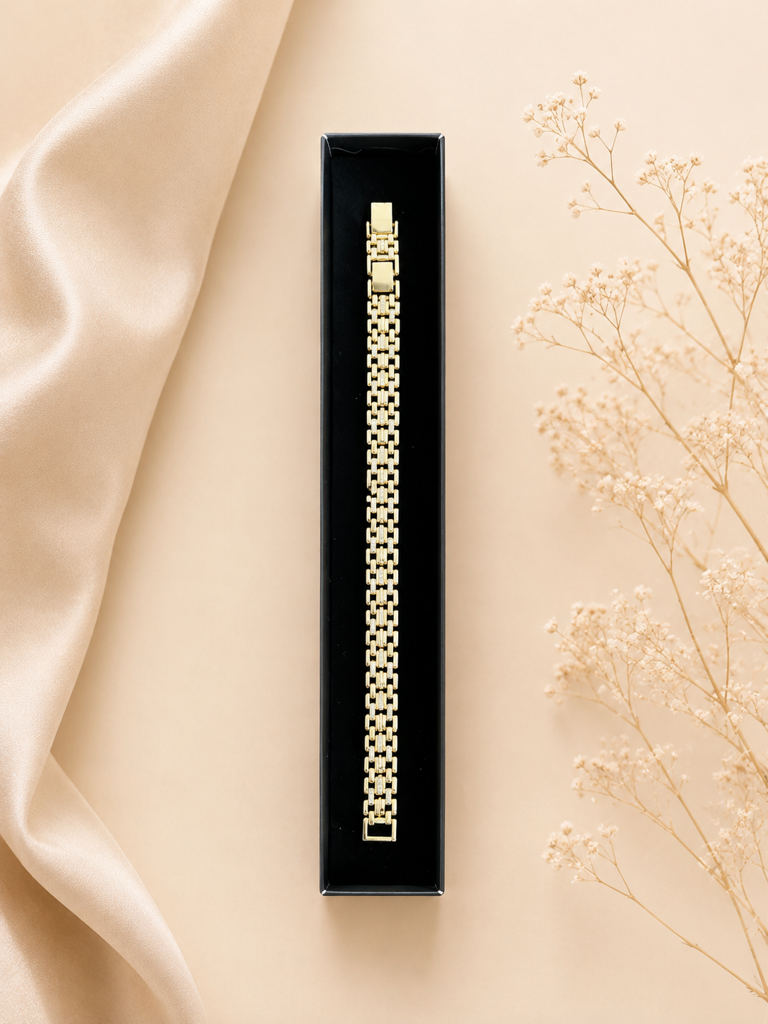 Zivèra Gouden Schakelarmband – 14K Goldplated Stainless Steel
