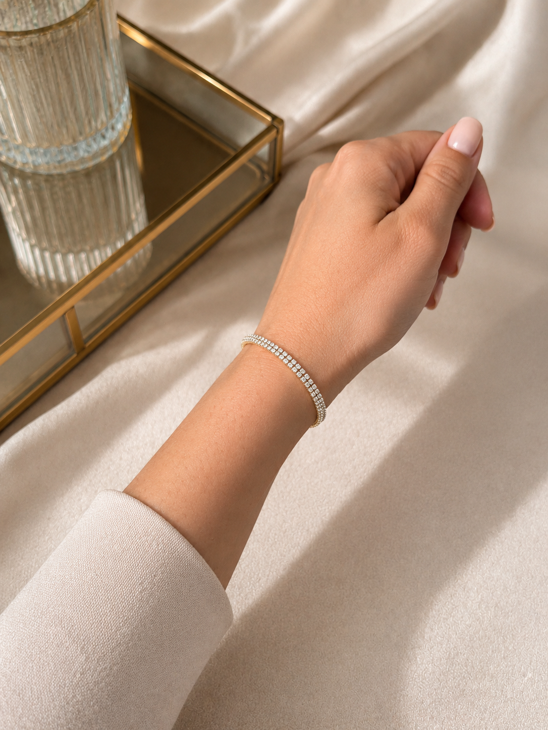 Zivèra Dubbele Tennisarmband | Stainless Steel 14K Goldplated