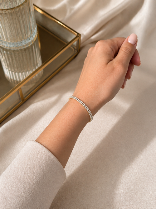 Zivèra Dubbele Tennisarmband | Stainless Steel 14K Goldplated