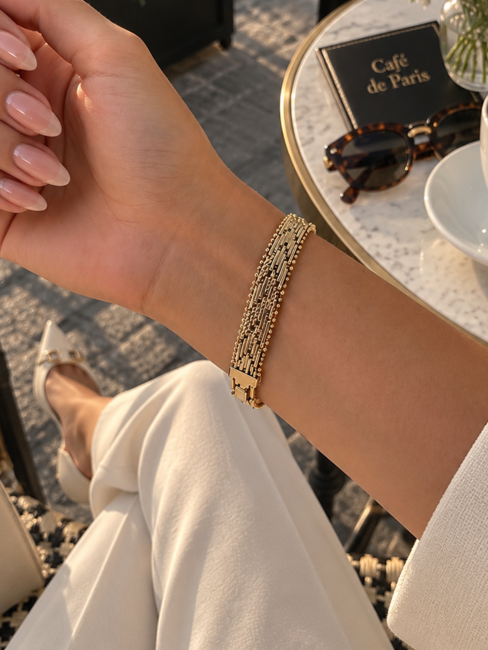 Zivèra Gestapelde Chain Armband | 14K Goldplated Stainless Steel