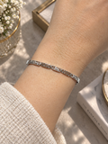 14K white goldplated baguette armband met zirkonia aan de pols