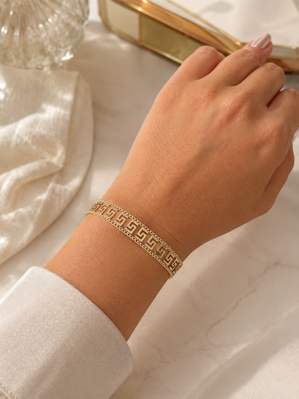 Zivèra Gouden Griekse Sleutel Armband | 14K Goldplated