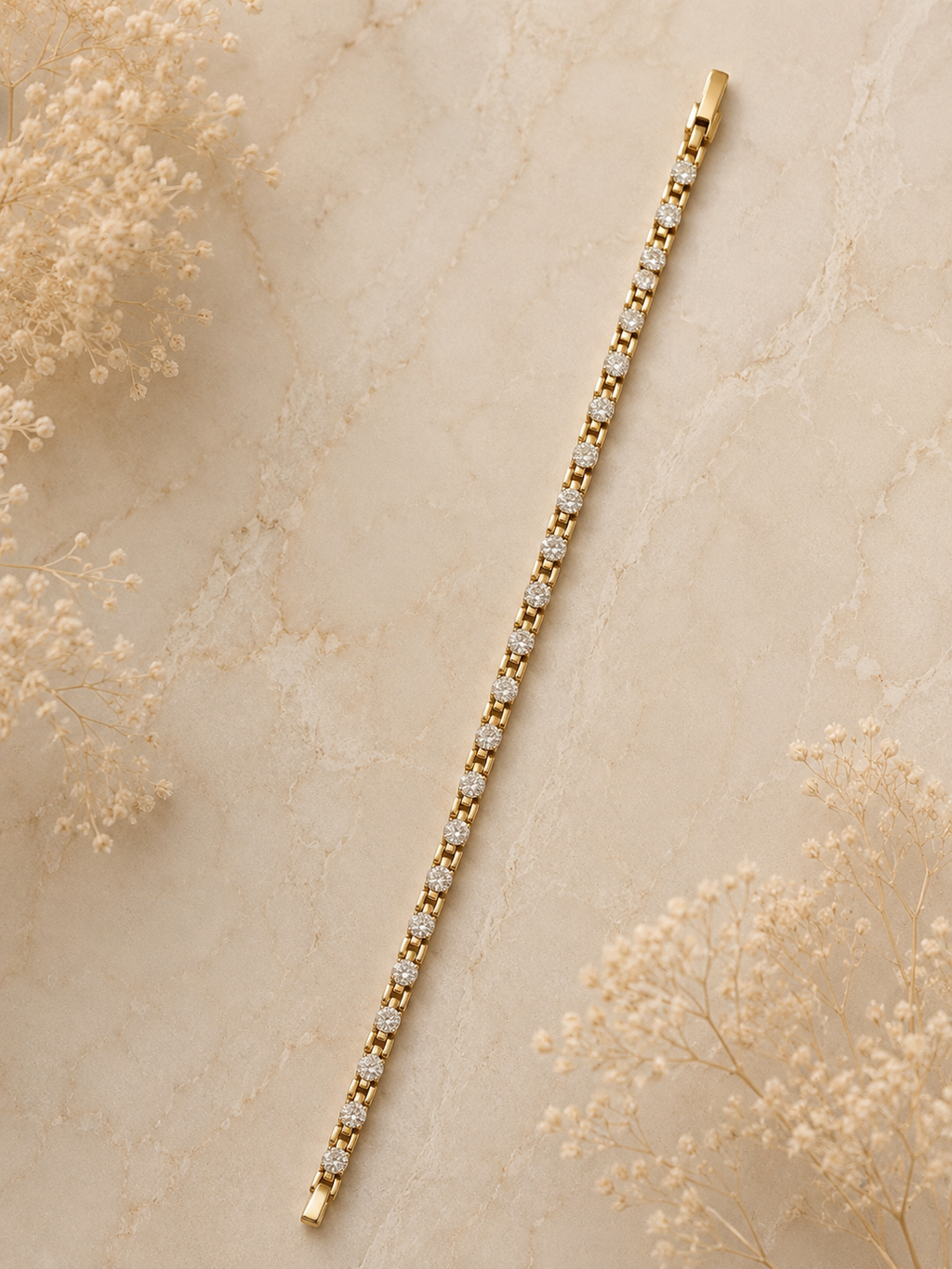 Zivèra Gouden Tennisarmband met Kristallen | 14K Goldplated
