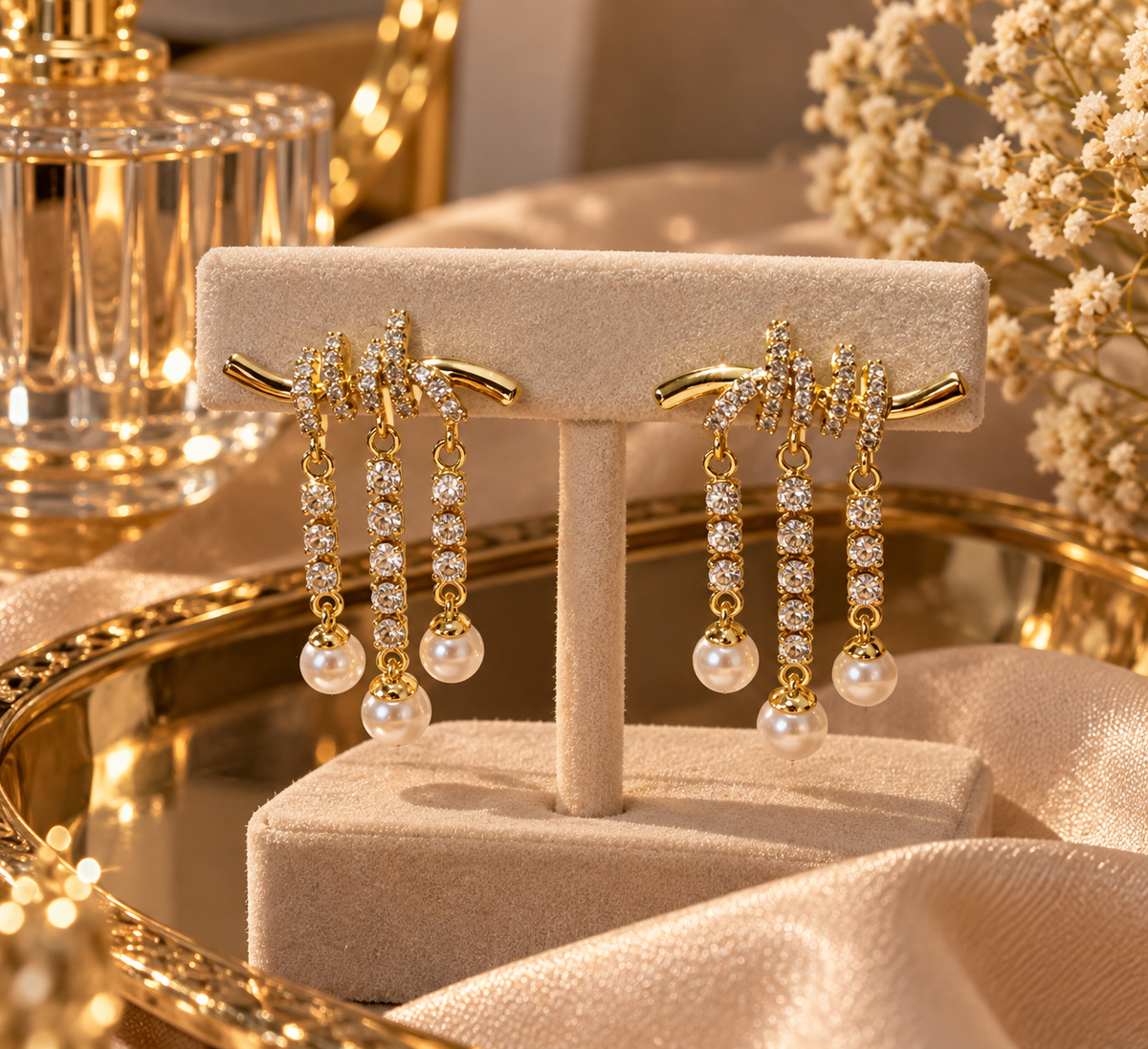 Zivèra Soirée Oorbellen — 14K Goldplated | Parel & Zirkonia