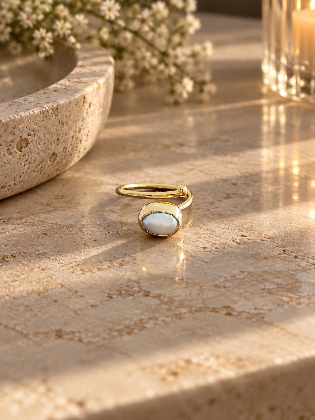 Zivèra Parel Ring — 18K Goldplated | The Atelier
