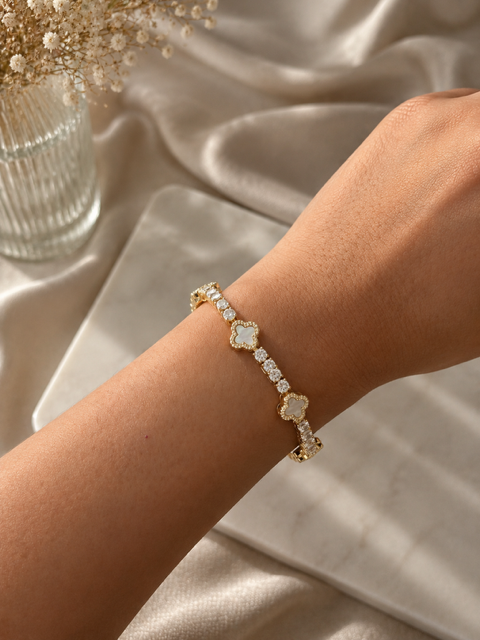 Zivèra Gouden Armband | 14K Goldplated met Steentjes