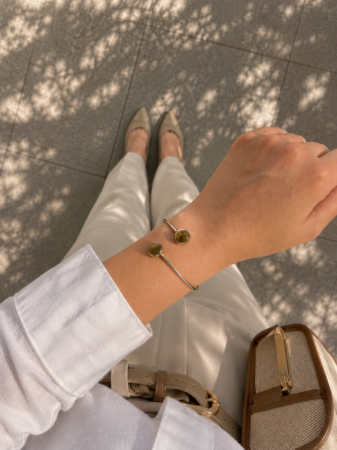 Zivèra Agaat Dubbelsteen Armband | 18K Goldplated — Handgemaakt